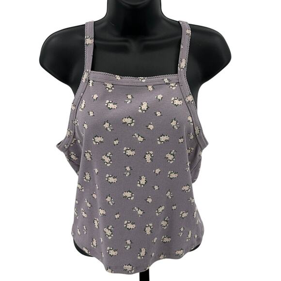 Wild Fable Ribbed Tank Top Bundle WMNS XXL Coral & XL Purple Floral Cropped - Picture 9 of 14